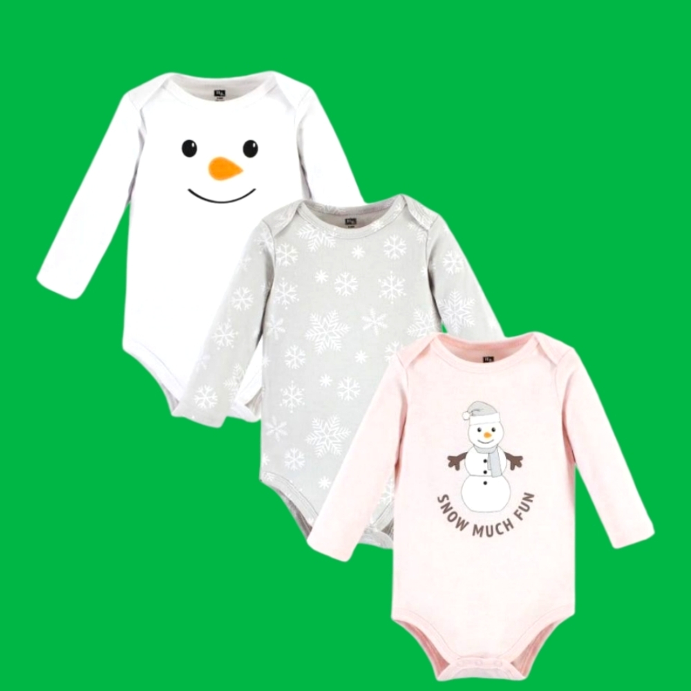 3-Piece 24-month Long Sleeve Onesie Bodysuits Girl